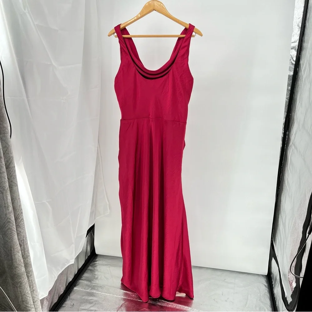 Abercrombie & Fitch NEW Cowl Neck Maxi Dress Size XLTall Ruched Side